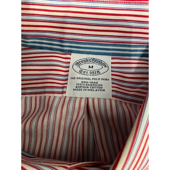 Brooks Brothers‎ Men's Red & White Striped The Original Polo Shirt Supima Cotton - Picture 2 of 6